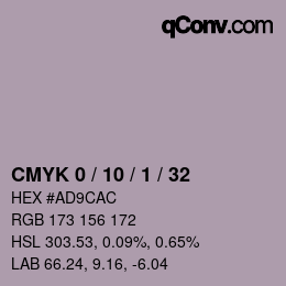 Color code: CMYK 0 / 10 / 1 / 32 | qconv.com