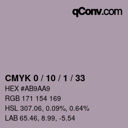 颜色代码: CMYK 0 / 10 / 1 / 33 | qconv.com