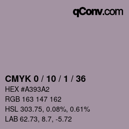 カラーコード: CMYK 0 / 10 / 1 / 36 | qconv.com