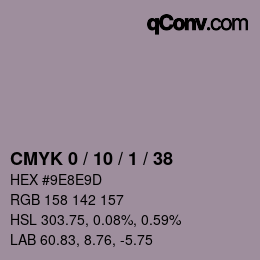 Color code: CMYK 0 / 10 / 1 / 38 | qconv.com