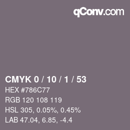 颜色代码: CMYK 0 / 10 / 1 / 53 | qconv.com