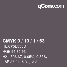 カラーコード: CMYK 0 / 10 / 1 / 63 | qconv.com