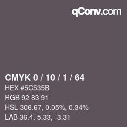 Color code: CMYK 0 / 10 / 1 / 64 | qconv.com