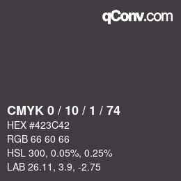 Color code: CMYK 0 / 10 / 1 / 74 | qconv.com