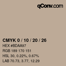 Color code: CMYK 0 / 10 / 20 / 26 | qconv.com