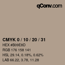 Color code: CMYK 0 / 10 / 20 / 31 | qconv.com