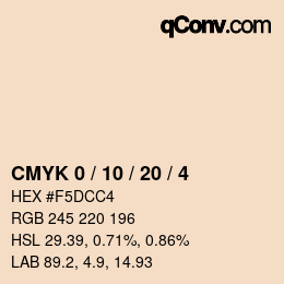 Color code: CMYK 0 / 10 / 20 / 4 | qconv.com