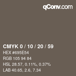 Color code: CMYK 0 / 10 / 20 / 59 | qconv.com