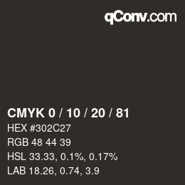 Color code: CMYK 0 / 10 / 20 / 81 | qconv.com