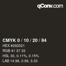 Color code: CMYK 0 / 10 / 20 / 84 | qconv.com