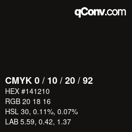 カラーコード: CMYK 0 / 10 / 20 / 92 | qconv.com