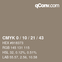 Color code: CMYK 0 / 10 / 21 / 43 | qconv.com