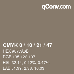 Color code: CMYK 0 / 10 / 21 / 47 | qconv.com