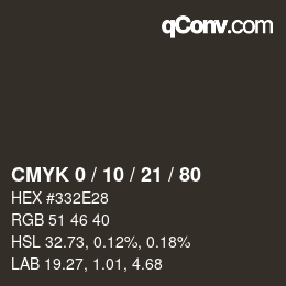Color code: CMYK 0 / 10 / 21 / 80 | qconv.com