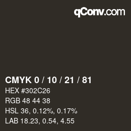 Color code: CMYK 0 / 10 / 21 / 81 | qconv.com