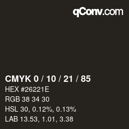 Color code: CMYK 0 / 10 / 21 / 85 | qconv.com