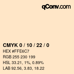 Color code: CMYK 0 / 10 / 22 / 0 | qconv.com