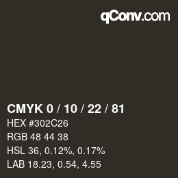 Color code: CMYK 0 / 10 / 22 / 81 | qconv.com