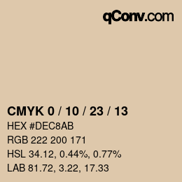 カラーコード: CMYK 0 / 10 / 23 / 13 | qconv.com