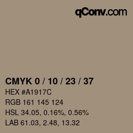 カラーコード: CMYK 0 / 10 / 23 / 37 | qconv.com