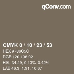 Color code: CMYK 0 / 10 / 23 / 53 | qconv.com