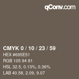 カラーコード: CMYK 0 / 10 / 23 / 59 | qconv.com