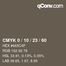 Color code: CMYK 0 / 10 / 23 / 60 | qconv.com