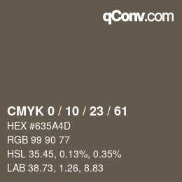 カラーコード: CMYK 0 / 10 / 23 / 61 | qconv.com