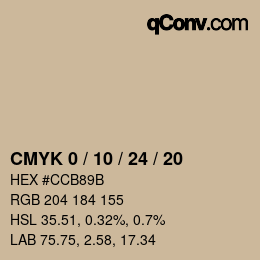 カラーコード: CMYK 0 / 10 / 24 / 20 | qconv.com