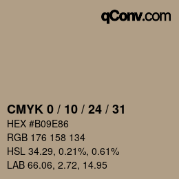 カラーコード: CMYK 0 / 10 / 24 / 31 | qconv.com
