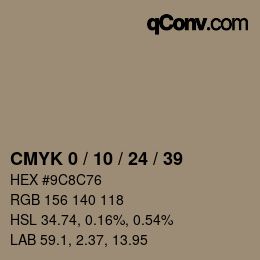 カラーコード: CMYK 0 / 10 / 24 / 39 | qconv.com