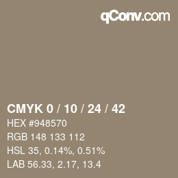 カラーコード: CMYK 0 / 10 / 24 / 42 | qconv.com
