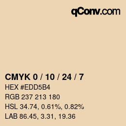 カラーコード: CMYK 0 / 10 / 24 / 7 | qconv.com