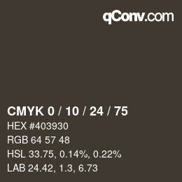 颜色代码: CMYK 0 / 10 / 24 / 75 | qconv.com