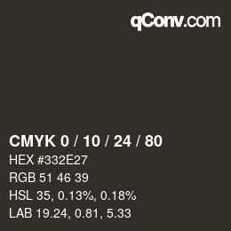 カラーコード: CMYK 0 / 10 / 24 / 80 | qconv.com