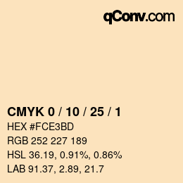 Color code: CMYK 0 / 10 / 25 / 1 | qconv.com
