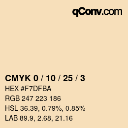 Color code: CMYK 0 / 10 / 25 / 3 | qconv.com