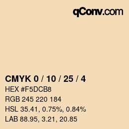 カラーコード: CMYK 0 / 10 / 25 / 4 | qconv.com