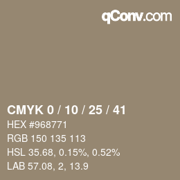 カラーコード: CMYK 0 / 10 / 25 / 41 | qconv.com