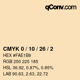 カラーコード: CMYK 0 / 10 / 26 / 2 | qconv.com