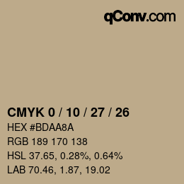 Color code: CMYK 0 / 10 / 27 / 26 | qconv.com