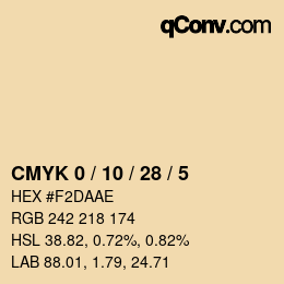 颜色代码: CMYK 0 / 10 / 28 / 5 | qconv.com