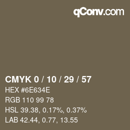 カラーコード: CMYK 0 / 10 / 29 / 57 | qconv.com