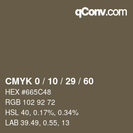 颜色代码: CMYK 0 / 10 / 29 / 60 | qconv.com