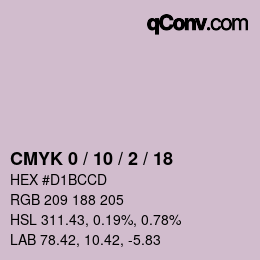 Color code: CMYK 0 / 10 / 2 / 18 | qconv.com