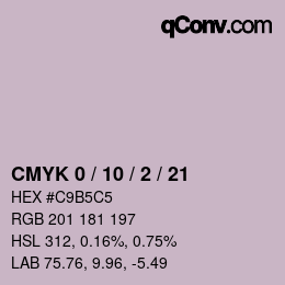 颜色代码: CMYK 0 / 10 / 2 / 21 | qconv.com