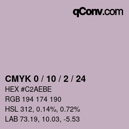 颜色代码: CMYK 0 / 10 / 2 / 24 | qconv.com