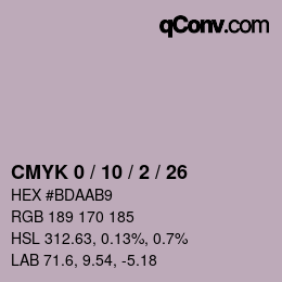 Color code: CMYK 0 / 10 / 2 / 26 | qconv.com