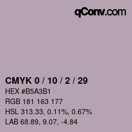 Color code: CMYK 0 / 10 / 2 / 29 | qconv.com