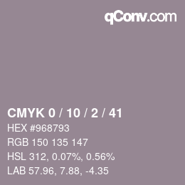 颜色代码: CMYK 0 / 10 / 2 / 41 | qconv.com